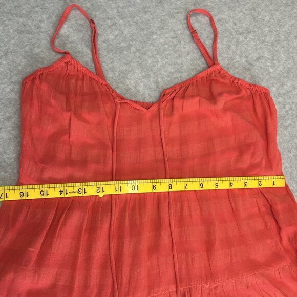 OLD NAVY Spaghetti Strap Top Womens XS TP Pink Coral Adjustable Flowy Tiered - Picture 5 of 8